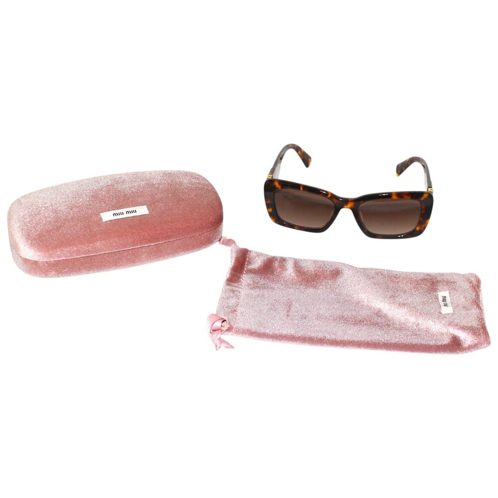 Miu Miu SMU 07Y 53mm Rectangular Sunglasses in Blond Havana
